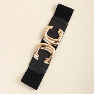 Zinc Alloy Buckle Elastic Wide Belt