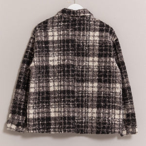 HYFVE Plaid Button Up Boucle Jacket