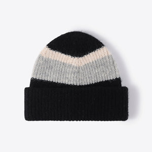 Tricolor Cuffed Knit Beanie