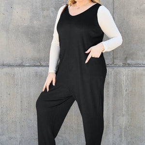 Double Take Full Size Sleeveless Straight Jumpsuit