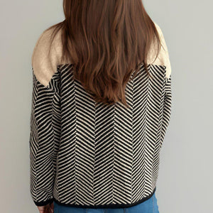 Contrast Turtleneck Long Sleeve Sweater