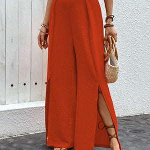 Perfee Slit Wide Leg Pants