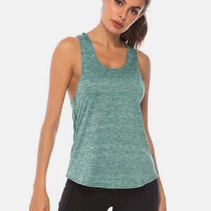 Full Size Scoop Neck Wide Strap Active Tank