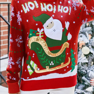 Santa Round Neck Long Sleeve Sweater