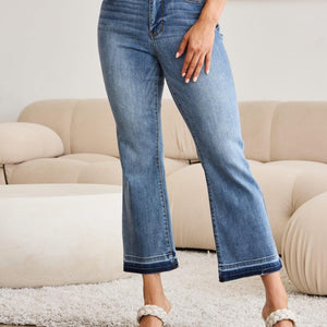 Judy Blue Full Size Release Hem Cropped Bootcut Jeans