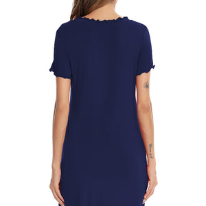 Round Neck Short Sleeve Lounge Dress