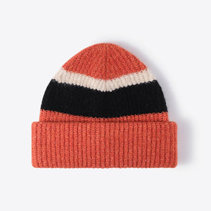 Tricolor Cuffed Knit Beanie