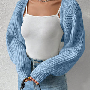 Honey Open Front Long Sleeve Cropped Cardigan