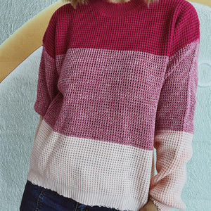 Color Block Long Sleeve Sweater