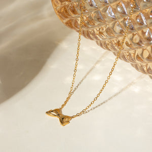 18K Gold-Plated Stainless Steel Bow Necklace