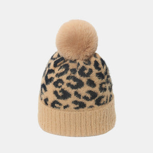 Leopard Hat with Pompom