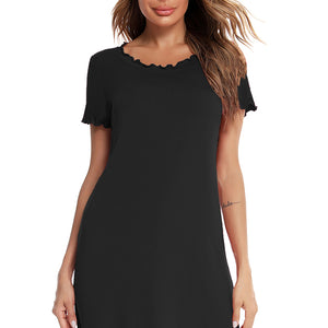 Round Neck Short Sleeve Lounge Dress