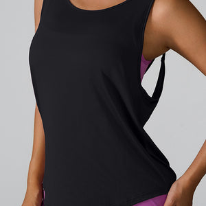 Crisscross Round Neck Active Tank