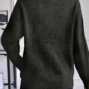 Half Zip Dropped Shoulder Sweater