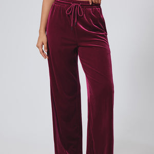 Drawstring Wide Leg Active Pants