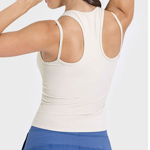 Millennia Cutout Round Neck Racerback Active Tank