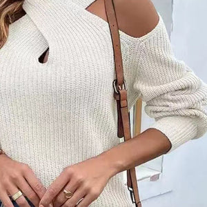 Crisscross Cold-Shoulder Sweater