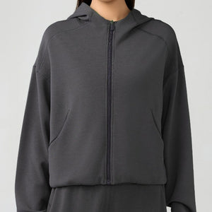 Millennia Zip Up Dropped Shouder Active Hooded