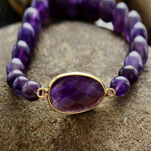 Handmade Amethyst Beaded Bracelet