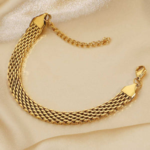 18K Gold-Plated Wide Chain Bracelet