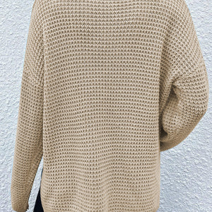 Notched Long Sleeve Sweater