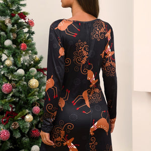 Full Size Christmas Long Sleeve Dress