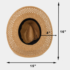 Fame Basket Weave Straw Sun Hat