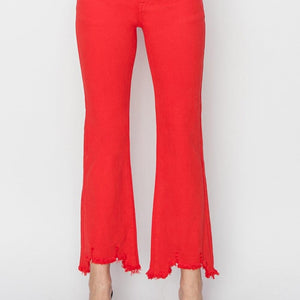 RISEN Full Size Mid Rise Step Hem Cropped Pants