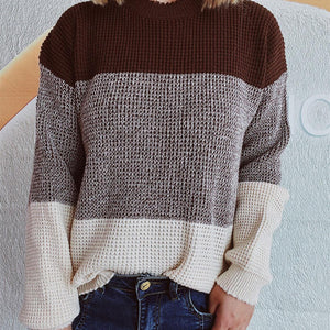 Color Block Long Sleeve Sweater