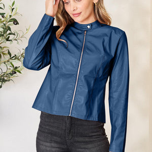 Mock Neck Zip Up Jacket