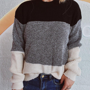 Color Block Long Sleeve Sweater