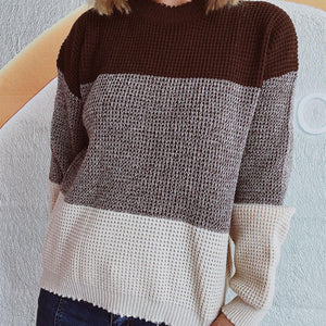 Color Block Long Sleeve Sweater