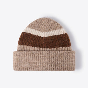 Tricolor Cuffed Knit Beanie