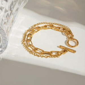 18K Gold-Plated Stainless Steel Chain Bracelet