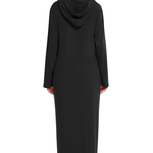 Zip Front Hooded Night Dress with Pockets