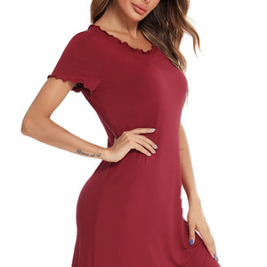 Round Neck Short Sleeve Lounge Dress