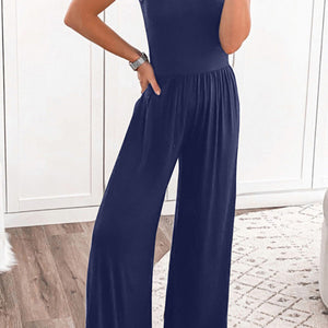 Full Size Scoop Neck Wide Strap Jumpsuit