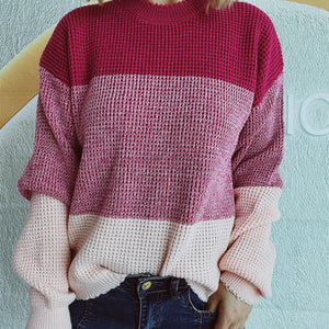 Color Block Long Sleeve Sweater