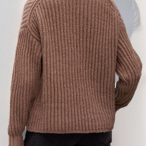 Turtleneck Dropped Shoulder  Pullover Sweater