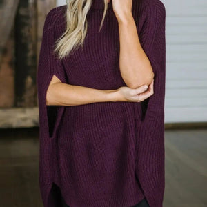 Turtleneck Slit Sweater