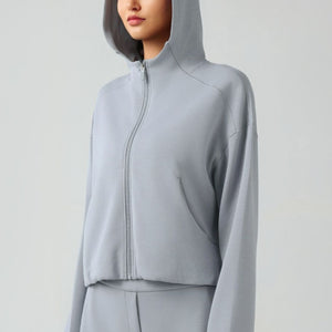 Millennia Zip Up Dropped Shouder Active Hooded