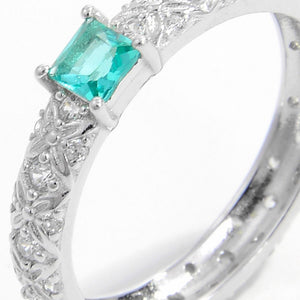 925 Sterling Silver Square Zircon Ring