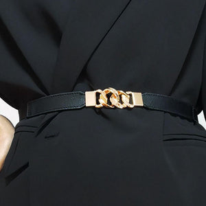 Zinc Alloy Buckle Elastic PU Belt