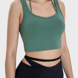 Millennia Crisscross Square Neck Active Tank