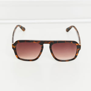 Tortoiseshell Square Polycarbonate Frame Sunglasses