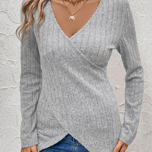 Perfee Surplice Long Sleeve T-Shirt