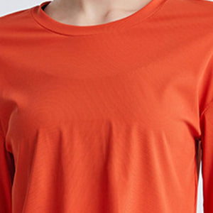 Round Neck Dropped Shoulder Active T-Shirt