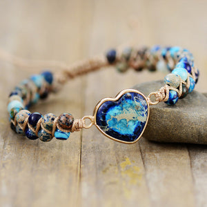 Handmade Heart Shape Natural Stone Bracelet