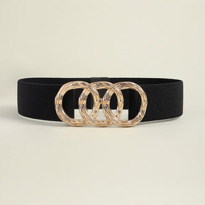 Zinc Alloy Buckle Elastic Wide Belt