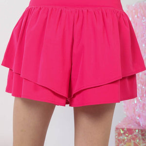 VERY J V-Shaped High Waist Layered Active Shorts